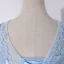 Illusion Sky Blue Dancing Prom Dresses 2020 Ball Gown Scoop Neck 1/2 Sleeves Appliques Lace Floor-Length / Long Cascading Ruffles Backless Formal Dresses
