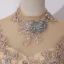 Vintage / Retro Gold See-through Dancing Prom Dresses 2020 Ball Gown High Neck Long Sleeve Appliques Lace Beading Pearl Sequins Floor-Length / Long Ruffle Backless Formal Dresses