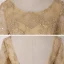 Best Gold Mother Of The Bride Dresses 2020 A-Line / Princess Scoop Neck Long Sleeve Backless Appliques Lace Beading Pearl Glitter Tulle Floor-Length / Long Ruffle