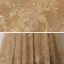 Best Gold Mother Of The Bride Dresses 2020 A-Line / Princess Scoop Neck Long Sleeve Backless Appliques Lace Beading Pearl Glitter Tulle Floor-Length / Long Ruffle