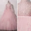 Vintage / Retro Candy Pink See-through Dancing Prom Dresses 2020 Ball Gown V-Neck Long Sleeve Appliques Lace Floor-Length / Long Ruffle Formal Dresses