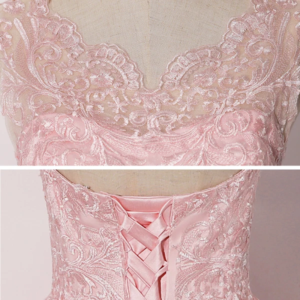 Romain Rose Bonbon Dansant Robe De Bal 2020 Robe Boule Encolure Dégagée Sans Manches Appliques En Dentelle Paillettes Longue Volants Dos Nu Robe De Ceremonie