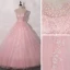 Romain Rose Bonbon Dansant Robe De Bal 2020 Robe Boule Encolure Dégagée Sans Manches Appliques En Dentelle Paillettes Longue Volants Dos Nu Robe De Ceremonie