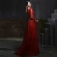 Meilleur Bordeaux Transparentes Robe De Soirée 2020 Princesse Encolure Dégagée Manches Longues Ceinture Plumes Perlage Paillettes Train De Balayage Volants Dos Nu Robe De Ceremonie