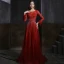 Meilleur Bordeaux Transparentes Robe De Soirée 2020 Princesse Encolure Dégagée Manches Longues Ceinture Plumes Perlage Paillettes Train De Balayage Volants Dos Nu Robe De Ceremonie
