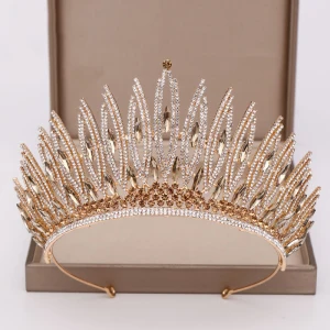Amazing Unique Gold Tiara Wedding Accessories 2020 Alloy Rhinestone Bridal Hair Accessories