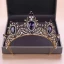 Vintage Złote Tiara Ozdoby Do Włosów Ślubne 2020 Stop Fioletowe Rhinestone Ślub Akcesoria