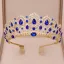 Vintage Królewski Niebieski Tiara 2020 Stop Rhinestone Ozdoby Do Włosów Ślubne