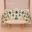 Vintage Królewski Niebieski Tiara 2020 Stop Rhinestone Ozdoby Do Włosów Ślubne