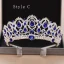 Vintage Królewski Niebieski Tiara 2020 Stop Rhinestone Ozdoby Do Włosów Ślubne
