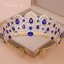 Vintage Królewski Niebieski Tiara 2020 Stop Rhinestone Ozdoby Do Włosów Ślubne
