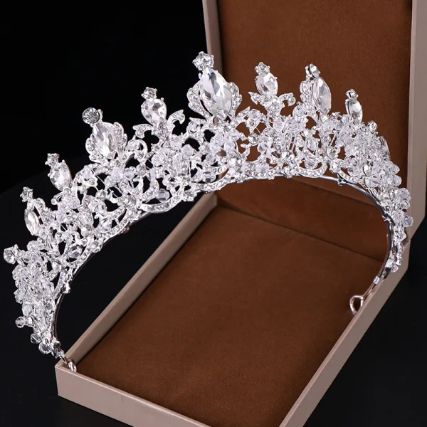 Baroque Noire Tiare Accessoire Cheveux Mariage 2020 Alliage Faux Diamant Mariage Accessorize