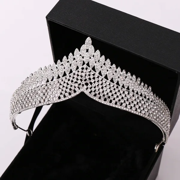 Vintage / Retro Baroque Black Tiara Bridal Hair Accessories 2020 Alloy Rhinestone Wedding Accessories