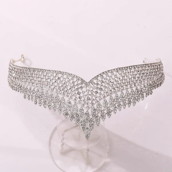 Vintage / Retro Baroque Black Tiara Bridal Hair Accessories 2020 Alloy Rhinestone Wedding Accessories