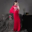 Mode Rouge Transparentes Robe De Soirée 2020 Trompette / Sirène Encolure Dégagée Sans Manches Perlage Perle Longue Robe De Ceremonie