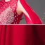 Mode Rouge Transparentes Robe De Soirée 2020 Trompette / Sirène Encolure Dégagée Sans Manches Perlage Perle Longue Robe De Ceremonie
