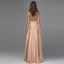 Haut de Gamme Doré Satin Transparentes Robe De Bal 2020 Princesse Col Haut Manches Courtes Ceinture Perlage Gland Fendue devant Longue Volants Robe De Ceremonie