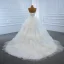 High-end Hvit Organza Bryllups Brudekjoler 2020 Ballkjole Kjæreste Uten Ermer Ryggløse Chapel Train Buste