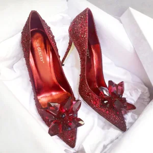 Charming Cinderella Evening Party Pumps 2019 Crystal Rhinestone 9 Cm Stiletto Heels Pointed Toe Pumps