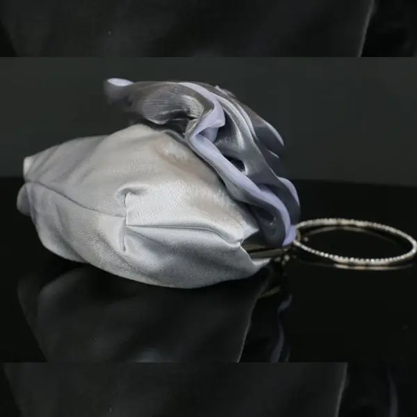 Fée Des Fleurs Argenté Pochette Fleur Faux Diamant Velour Mariage Cocktail Soirée 2019 Accessorize