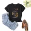 Fashion Street Wear Khaki Summer Loose Butterfly Printing Cotton T-Shirts 2021 Scoop Neck Short Sleeve Women's Tops T-shirt