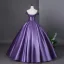 Vintage / Retro Purple Floor-Length / Long Prom Dresses 2026 Ball Gown Strapless Sleeveless Backless Formal Dresses