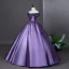 Vintage / Retro Purple Floor-Length / Long Prom Dresses 2026 Ball Gown Strapless Sleeveless Backless Formal Dresses