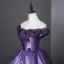 Vintage / Retro Purple Floor-Length / Long Prom Dresses 2026 Ball Gown Strapless Sleeveless Backless Formal Dresses