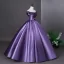 Vintage / Retro Purple Floor-Length / Long Prom Dresses 2026 Ball Gown Strapless Sleeveless Backless Formal Dresses