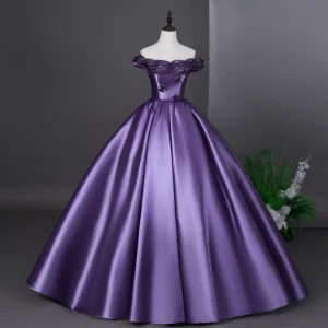 Vintage Purple Lange Ballkjoler 2026 Ballkjole Strapless Uten Ermer Ryggløse Formelle Kjoler