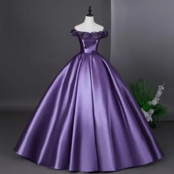 Vintage Originale Violet Longue Robe De Bal 2026 Robe Boule Bustier Sans Manches Dos Nu Robe De Ceremonie