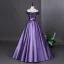 Vintage / Retro Purple Floor-Length / Long Prom Dresses 2026 Ball Gown Strapless Sleeveless Backless Formal Dresses