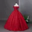 Vintage / Retro Red Prom Dresses 2026 Ball Gown Off-The-Shoulder Short Sleeve Backless Floor-Length / Long Formal Dresses