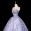 Chic / Belle Lavande Perlage En Dentelle Fleur Appliques Robe De Bal 2026 Robe Boule Encolure Dégagée Sans Manches Dos Nu Longue Robe De Ceremonie