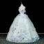 Blumenfee Himmelblau Applikationen Ballkleider 2026 Ballkleid Off Shoulder Kurze Ärmel Rückenfreies Lange Tülle Festliche Kleider