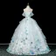 Blumenfee Himmelblau Applikationen Ballkleider 2026 Ballkleid Off Shoulder Kurze Ärmel Rückenfreies Lange Tülle Festliche Kleider