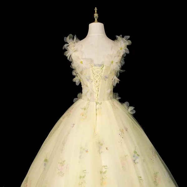 Elegante Salbeigrün Stickerei Applikationen Ballkleider 2026 Ballkleid Rundhalsausschnitt Ärmellos Rückenfreies Lange Festliche Kleider