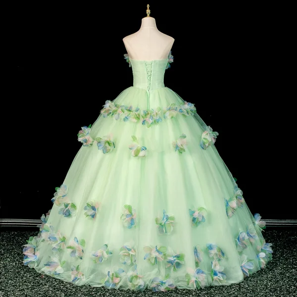 Blomma Fe Sage Grön Beading Appliqués Balklänningar 2026 Balklänning Axelbandslös Ärmlös Halterneck Långa Formella Klänningar