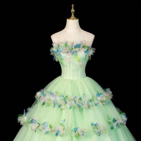 Blomma Fe Sage Grön Beading Appliqués Balklänningar 2026 Balklänning Axelbandslös Ärmlös Halterneck Långa Formella Klänningar