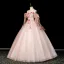 Blumenfee Rosa Perlenstickerei Perle Pailletten Applikationen Ballkleider 2026 Ballkleid Off Shoulder Kurze Ärmel Rückenfreies Lange Festliche Kleider