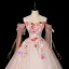 Blumenfee Rosa Perlenstickerei Perle Pailletten Applikationen Ballkleider 2026 Ballkleid Off Shoulder Kurze Ärmel Rückenfreies Lange Festliche Kleider