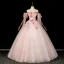Blumenfee Rosa Perlenstickerei Perle Pailletten Applikationen Ballkleider 2026 Ballkleid Off Shoulder Kurze Ärmel Rückenfreies Lange Festliche Kleider