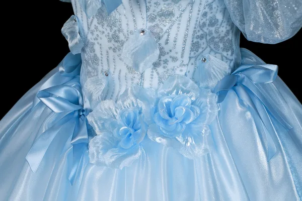 Fashion Sky Blue Bow Sequins Appliques Prom Dresses 2026 Ball Gown Off-The-Shoulder Short Sleeve Backless Floor-Length / Long Formal Dresses