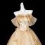 Bling Bling Gold Sequins Appliques Prom Dresses 2026 Ball Gown Off-The-Shoulder Short Sleeve Backless Floor-Length / Long Formal Dresses
