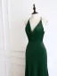 Sexy Dark Green Prom Dresses 2024 Trumpet / Mermaid Halter Sleeveless Backless Floor-Length / Long Formal Dresses