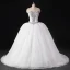 Sparkly Hvit Brudekjoler 2017 Ryggløse Kjæreste Uten Ermer Beading Krystall Paljetter Organza Ballkjole Feie Tog