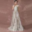 Romantique Plage Champagne Robe De Mariée 2017 Princesse Manches Courtes Encolure Dégagée Appliques En Dentelle Train De Balayage