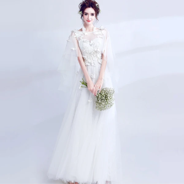 Chic / Beautiful White Evening Dresses 2018 U-Neck Tulle Butterfly Appliques Backless Evening Party Formal Dresses