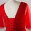 Luxury / Gorgeous Red Plus Size Evening Dresses  2018 A-Line / Princess V-Neck Tulle Lace-up Beading Backless Crystal Evening Party Prom Dresses