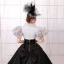 Vintage / Retro Ball Gown Black White Prom Dresses 2018 High Neck Tulle Chapel Train Puffy Zipper Buttons Beading Formal Dresses